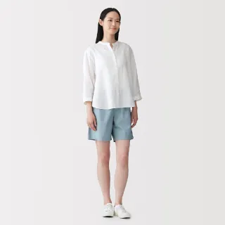 【MUJI 無印良品】女水洗平織布短褲(黑色/米色/卡其/煙燻粉/淺藍/暗藍)