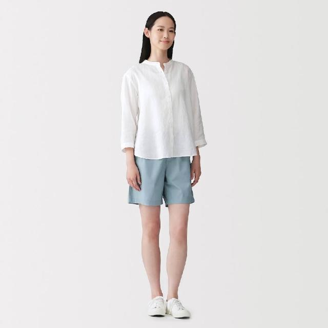 【MUJI 無印良品】女水洗平織布短褲(黑色/米色/卡其/煙燻粉/淺藍/暗藍)