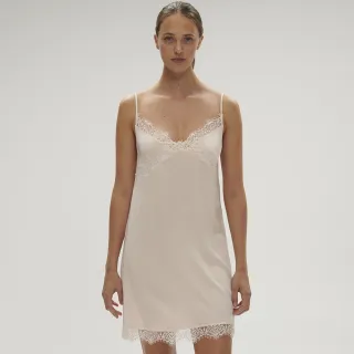 【Simone Perele 西蒙佩兒】SATIN SECRETS 秘密 連身襯裙 櫻花粉