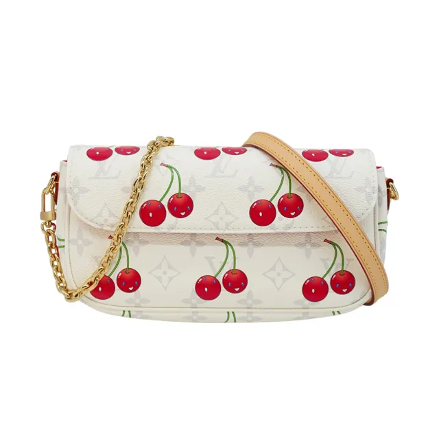 【Louis Vuitton 路易威登】x TM Ivy Woc 櫻桃造型帆布肩背/斜背包(M14239-白)