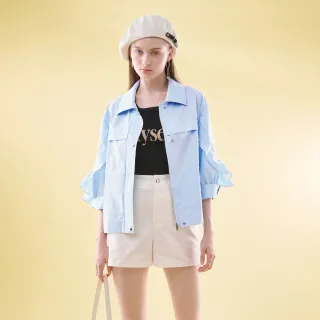 【mia mia】荷葉剪裁翻領外套