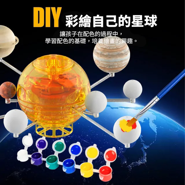 【STEM CELLS】八大行星發條齒輪旋轉太陽系模型（STEM科教/DIY/益智/科學實驗/啟蒙）