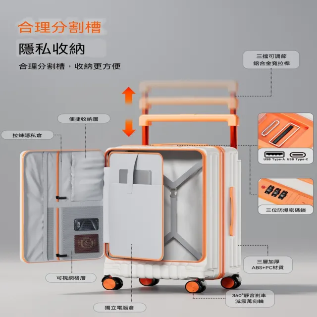【Quality 聚家】行李箱 側開蓋旅行箱 寬拉桿箱 26寸大容量 40*30*71CM 多功能密碼箱 結實耐用