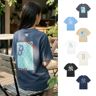【MLB】背後大Logo短袖T恤 MONOGRAM系列 道奇/紅襪/洋基隊(3ATSM0443.TSM03-多款任選)
