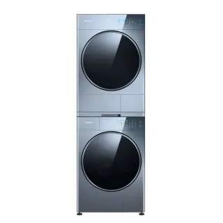 【Panasonic 國際牌】堆疊式溫水變頻滾筒洗衣機+熱泵除濕式乾衣機(NA-VS120RW-B+NH-VS100HP-B)