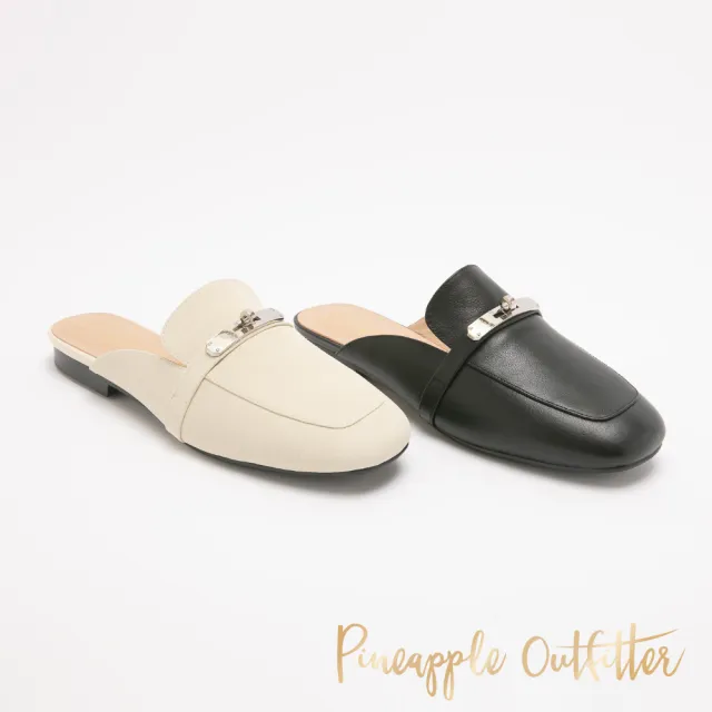 【Pineapple Outfitter】極簡質感飾扣穆勒鞋REYNARD(黑色)