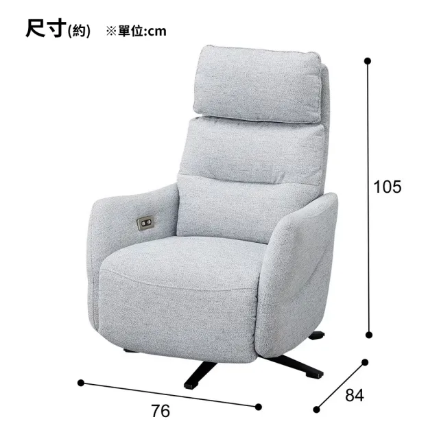 【NITORI 宜得利家居】◎防潑水貓抓布 布質1人用電動沙發 個人椅 2馬達 LE01-2 布 GY(貓抓布)
