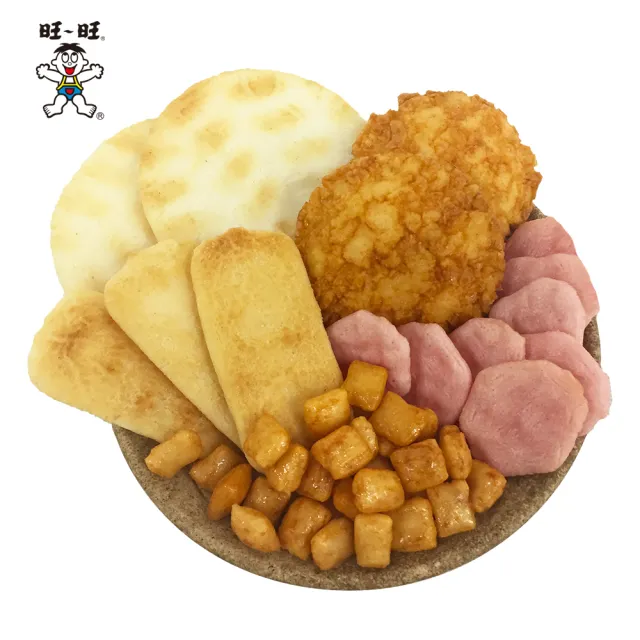 【旺旺】五拜有保庇包2包組 225g/包(仙貝 米果 綜合米果餅乾 小包裝 全素)