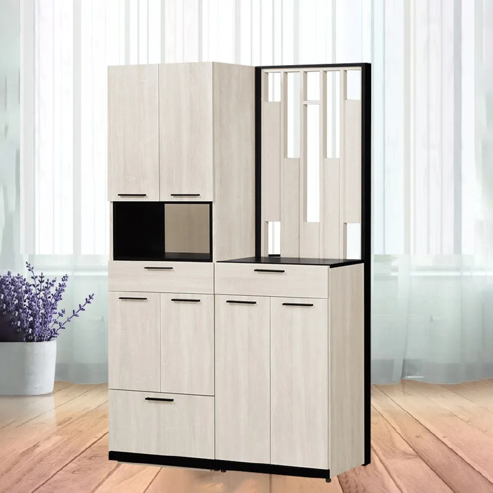 【ASSARI】4尺伊凡卡中空玄關鞋櫃全組(寬120x深38x高197cm)