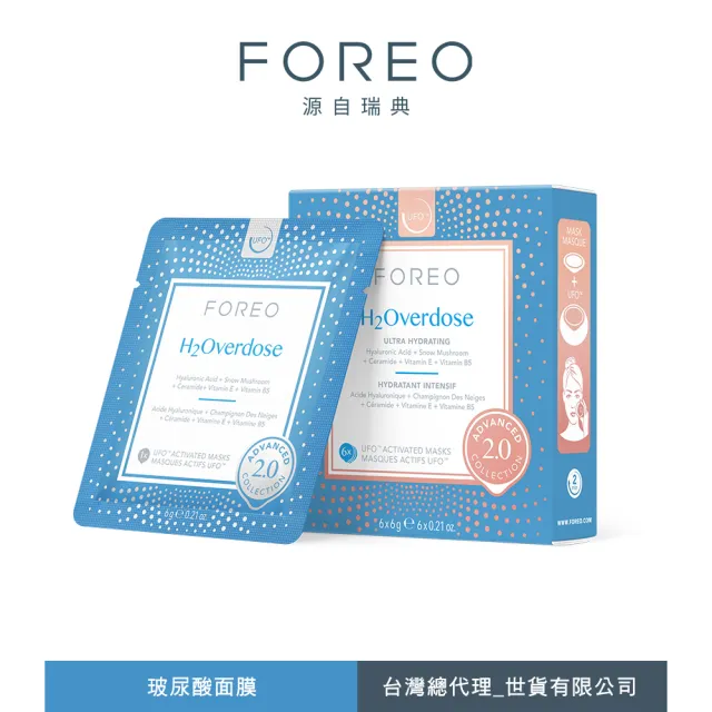 【FOREO】UFO 玻尿酸面膜 6片裝 (官方直營)
