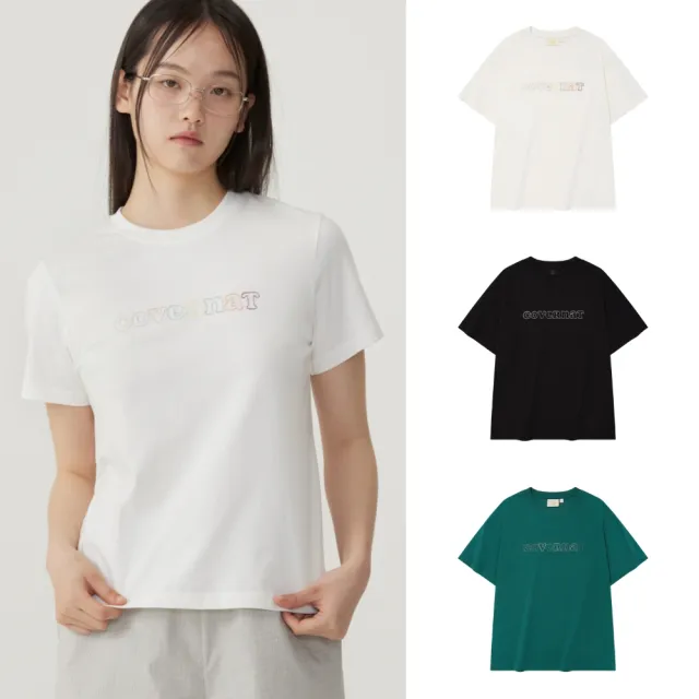 【COVERNAT】女款彩虹Logo短袖T恤(WMS短袖上衣 黑/綠/白色)