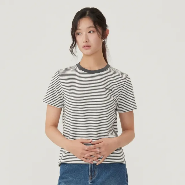 【COVERNAT】官方旗艦館 女款條紋T恤(WMS短袖上衣 YOON JI同款 藍/炭灰/海軍藍/象牙白色)