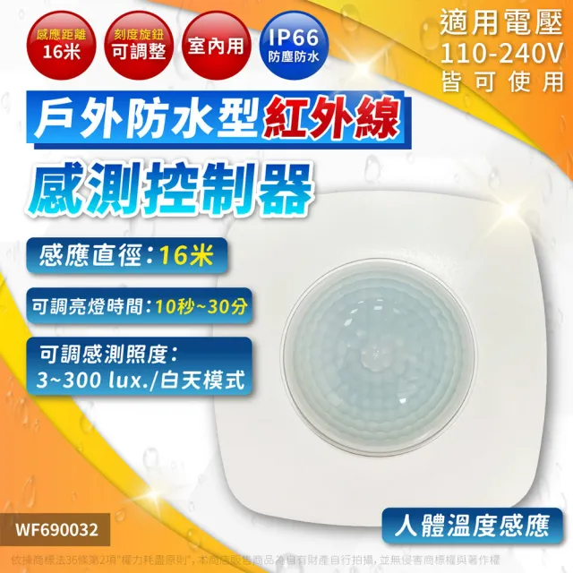 【DanceLight 舞光】1入組 免運費 室外防水紅外線感應器 RP-IS1024-WO 紅外線 感應器 全電壓