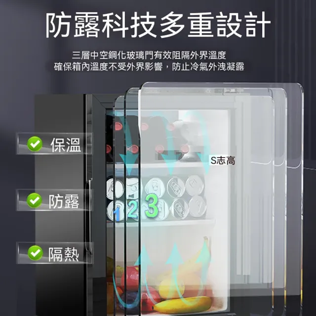 【LEZUN 樂尊】強力鎖鮮冷藏櫃冰吧 節能省電冰吧冰箱 多層防露玻璃冰吧(冰吧/冰箱/冷藏展示櫃)