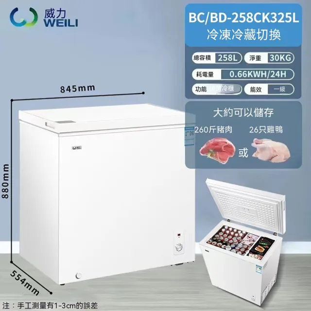 【LEZUN 樂尊】家用商用小型冷凍櫃冰箱 冷凍冷藏兩用臥式冷櫃 立體循環製冷冰箱(冷櫃/冰櫃/冷凍櫃)