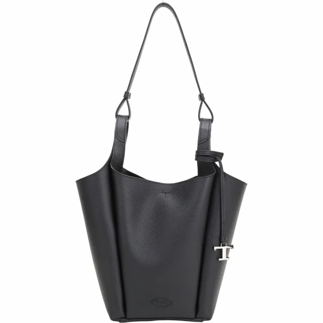 【TOD’S】APA 小型 荔紋小牛皮手提 肩背鬱金香包-黑色