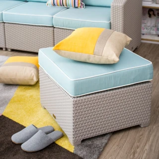 【Lagoon】Magnolia 仿藤編沙發腳凳-室內坐墊款(多變組合/無金屬零件/水洗清潔)