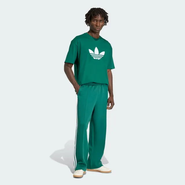 【adidas 愛迪達】短袖上衣 男 寬鬆版型 三葉草 國際碼 TREFOIL T-SHIRT 綠 KE0900(S3336)