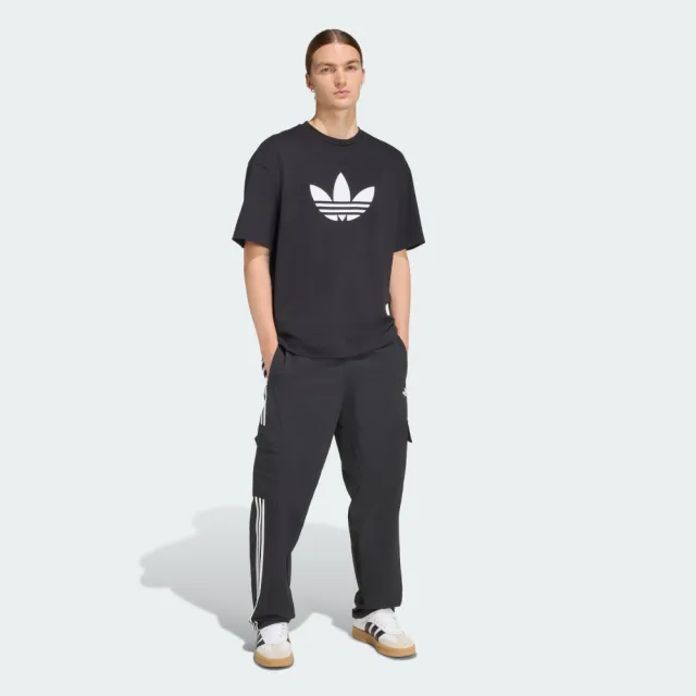 【adidas 愛迪達】短袖上衣 男 寬鬆版型 三葉草 亞規 TREFOIL T-SHIRT 黑 KD4091(S3334)