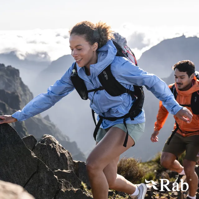 【RAB】Phantom Mountain Jacket Wmns 輕量越野防水連帽外套 藍知更鳥 女款 #QWI72