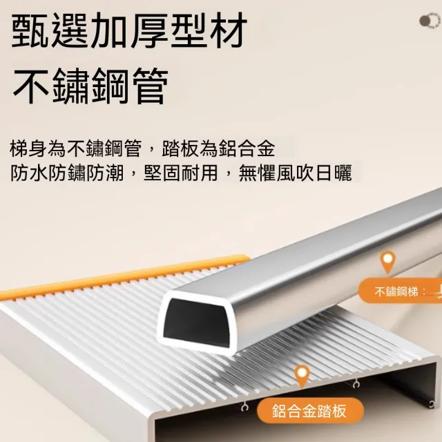 【佳美多】梯子  家用梯子 鋁合金材質平台梯  室內多功能兩用晾曬樓梯 加厚伸縮不鏽鋼人字梯 ZJ