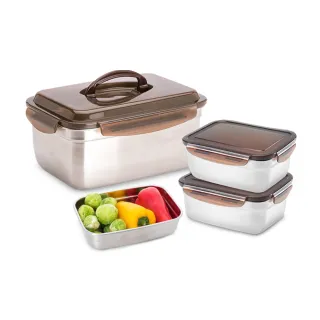 【CookPower 鍋寶】316不鏽鋼保鮮盒聚福4入組(EO-BVS3511Z2081)