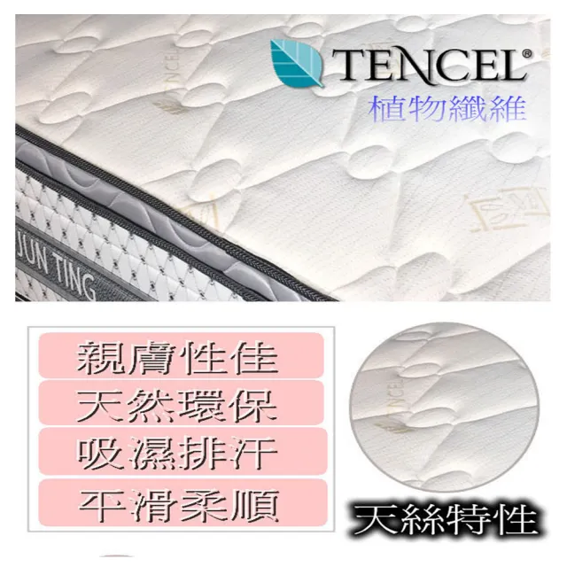 【ESSE 御璽】台灣製雙人天絲三線硬式彈簧床墊5x6.2尺x19cm入門款
