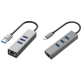 【ZA 喆安】4合1 Type-C/A HUB轉接集線器 支援USB-C轉RJ45外接網路卡/USB3.2 適用iPhone/MacBook/iPad/筆電