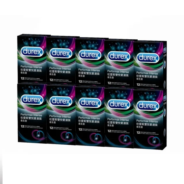 【Durex 杜蕾斯】雙悅愛潮裝保險套12入*10盒