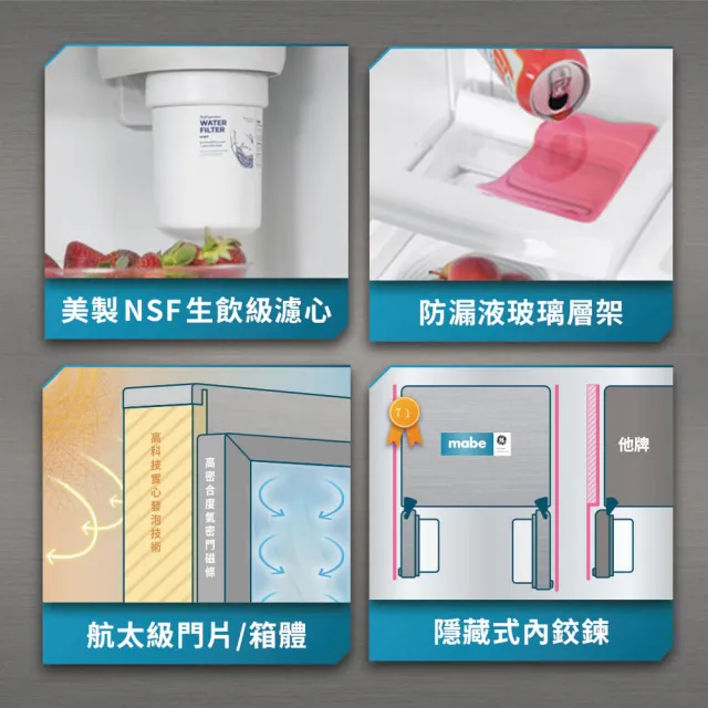 【Mabe 美寶】702公升薄型對開雙門冰箱(不銹鋼 MSMS2LGFFSS福利品)