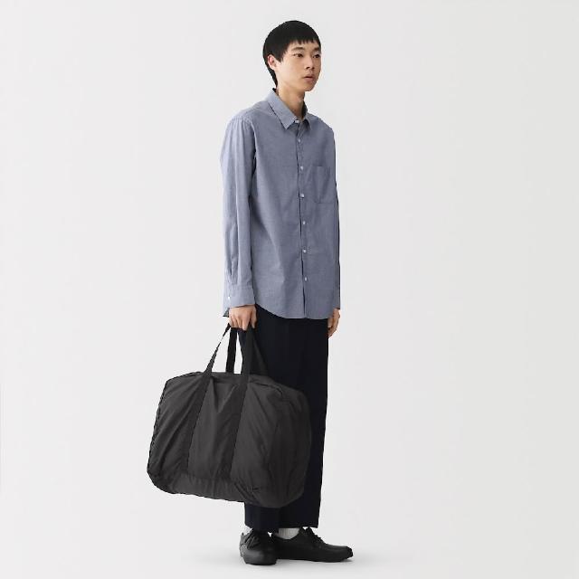 【MUJI 無印良品】可折疊撥水加工旅用波士頓包(適用105L拉桿箱)黑色36×50×29ｃｍ
