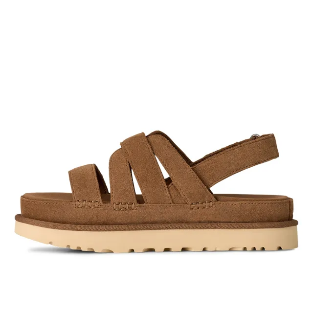 【UGG】涼鞋女鞋 麂皮 魔鬼氈 Goldenstar Gleam 栗子棕 UG1175122CHE
