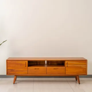 【Mahogany 瑪荷尼家具】免組裝   180X40X55  晨光180電視櫃   全原木桃花心木  電視櫃  M1-TV30-6M(KD)
