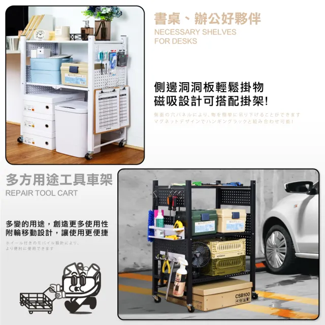 【ONE HOUSE】洛克免組裝3層置物架 _任選 60寬洞洞款 / 70寬經典款(鐵架/收納架/收納櫃/廚房架/層架)