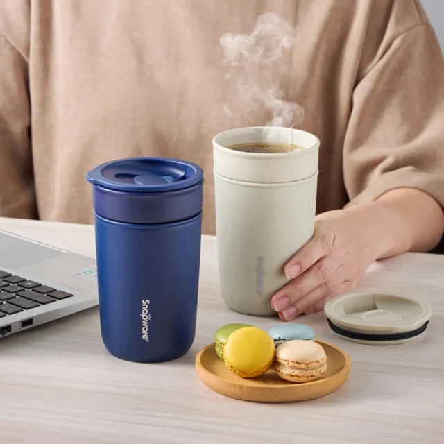 【CorelleBrands 康寧餐具】SNAPWARE 雙層隔熱陶瓷芯享杯400ml-(四色任選)