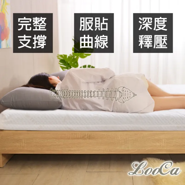 【LooCa】特級天絲12cm釋壓記憶床墊(加大6尺-送午安枕+被)