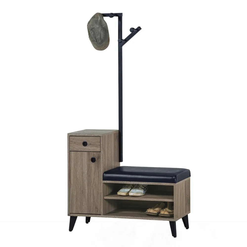 【文創集】西恩3尺掛衣架式座鞋櫃