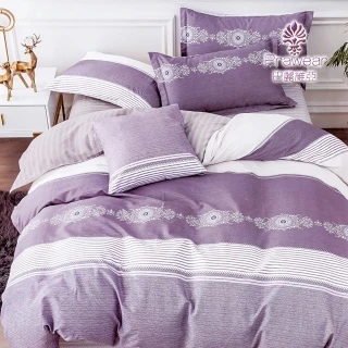 【Prawear 巴麗維亞】100%精梳純棉(床包被套組/挪威加大)