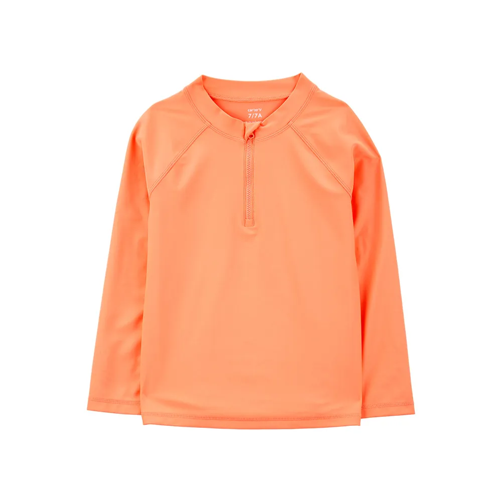 【Carter’s官方授權】UPF 50+ 橙色潮流大童長袖防曬泳衣(原廠公司貨 童裝 兒童泳衣 嬰兒泳裝 寶寶泳裝)