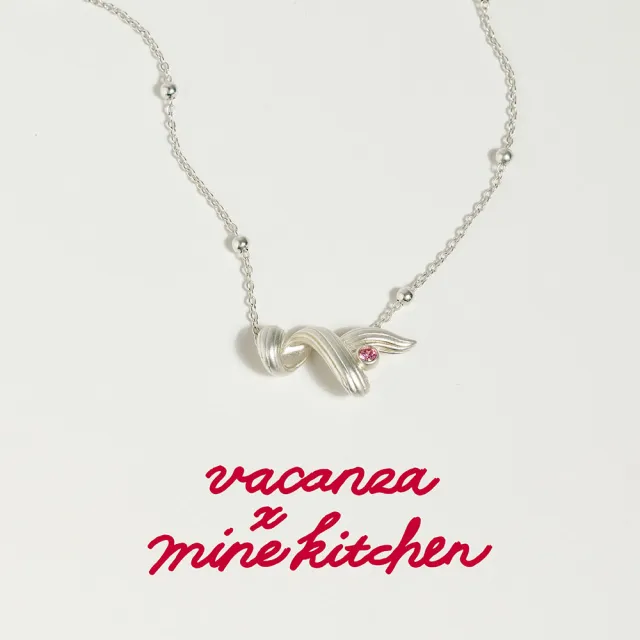 【vacanza】mine kitchen聯名｜925純銀｜蜜桃烏龍 純銀項鍊 (抗過敏 情人節禮物 生日禮物)