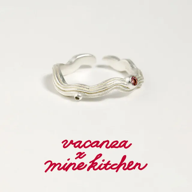 【vacanza】mine kitchen聯名｜925純銀｜蜜桃烏龍 開口純銀戒指 (抗過敏 生日禮物)