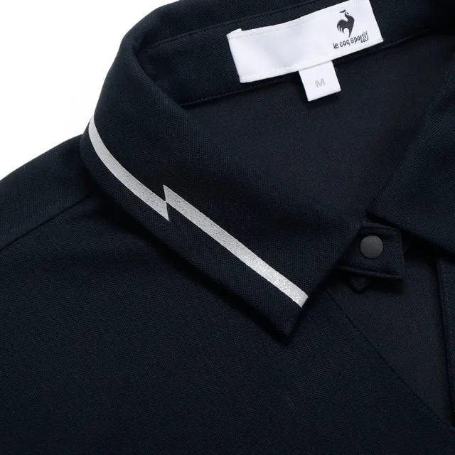 【LE COQ SPORTIF 公雞】高爾夫系列 女款黑色涼感清爽吸濕防曬舒適透氣短袖POLO衫 QLX2T212