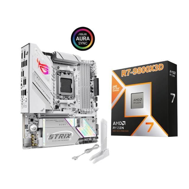 【華碩】C+M組合★ROG STRIX B850-G GAMING WIFI 白色 主機板+AMD Ryzen R7-9800X3D CPU處理器