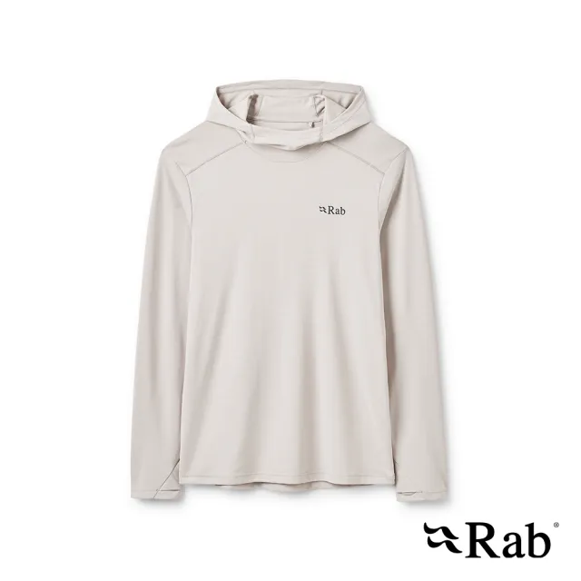 【RAB】Force Hoody 長袖防曬抗臭連帽排汗衣 男款 鵝卵石白 #QCC20