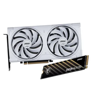 【微星】顯卡+SSD組★GeForce RTX 5070 12G VENTUS 2X OC WHITE 顯示卡+微星 SPATIUM M470 Pro 1TB SSD