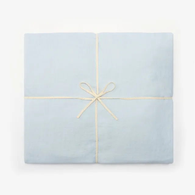 【MUJI 無印良品】涼感床包/D(灰色/藍色)