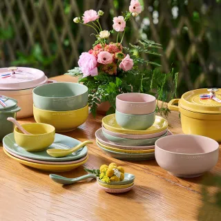 【STAUB】自然秘境陶瓷餐碗盤餐具10件組-豆沙粉/莫蘭迪綠/檸檬黃3色任選(德國雙人牌集團官方直營)