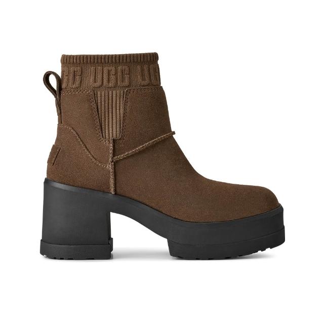 【UGG】雪靴 女鞋 靴子 厚底 真皮 W Moxy Chelsea 深太妃糖 UG1173724DRKT