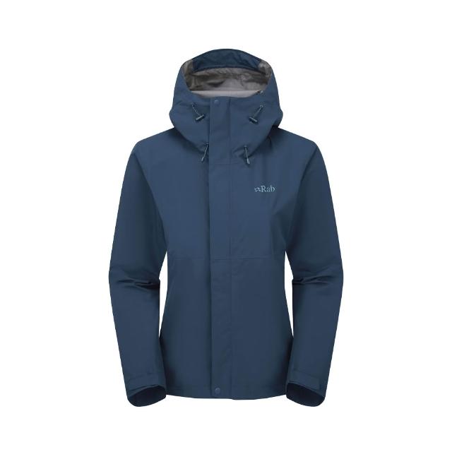 【RAB】Downpour Jacket Wmns 防風防水連帽外套 暴風藍 女款 #QWI07