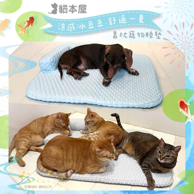 【汪本屋】冰絲涼感 可拆洗豆豆寵物睡墊涼墊(XL號/80x60cm)